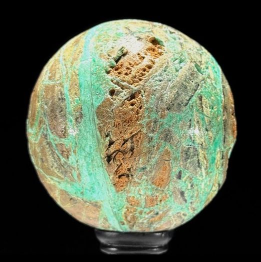 Smithsonite Sphere - Natural Stone, Wooden Stand