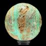Smithsonite Sphere - Natural Stone, Wooden Stand Image 4