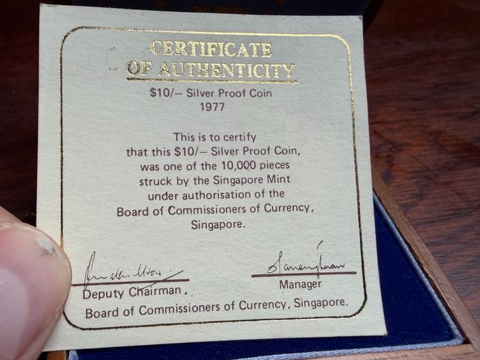 Silver 1977 Singapore 10th Anniversary Coin