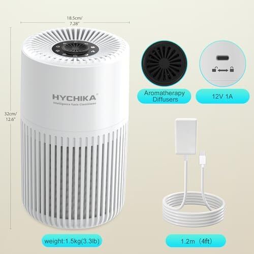 Air Purifier for Bedroom Home - Quiet HEPA Filter Cleaner with Fragrance Sponge & 3 Speed for Dust, Pet,Better Sleep, Air Freshener, Odour, Smoke, Office, Desktop