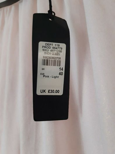 New River  Island  Light Pink Sheer Skirt. S.12