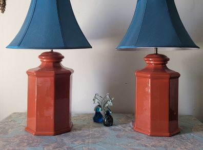 Mid century XL Oriental lamps