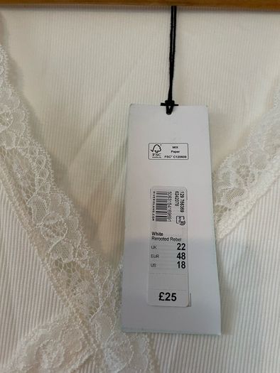 River Island curves white ladies top plus size - New