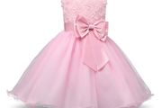 New Girls 3D Effect Flower Sleeveless Formal Party Dress Wedding Bridesmaid Sz 3-4yrs