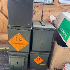 Empty ammo boxes