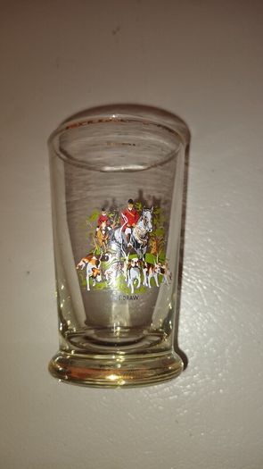 fox hunting shot glass