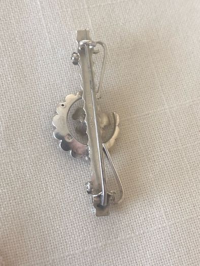 antique victorian sterling silver sweetheart brooch
