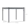 3 x 3 m Aluminum Gazebo, with Retractable Roof - Grey Image 2