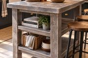 Aged Driftwood Style Compact Kitchen Island