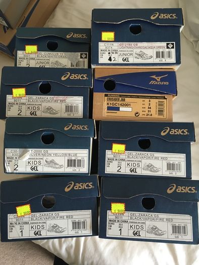 Kids Runners Trainers Mizuno Asics Brand New  UK 1  UK 2