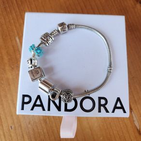 Pandora bracelet with authentic Pandora charms included and giftbox