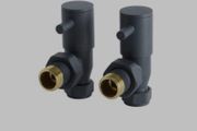 Brand New Milano Black Angled Radiator Valves Unused &amp; Boxed