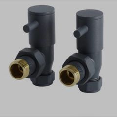 Brand New Milano Black Angled Radiator Valves Unused & Boxed