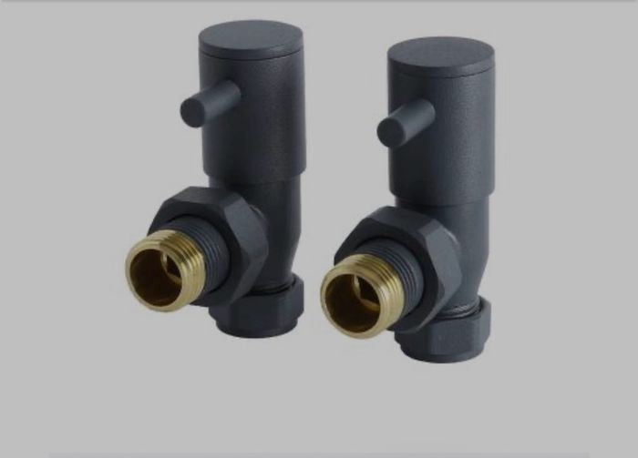 Brand New Grey Matte Radiator Valves Unused & Boxed