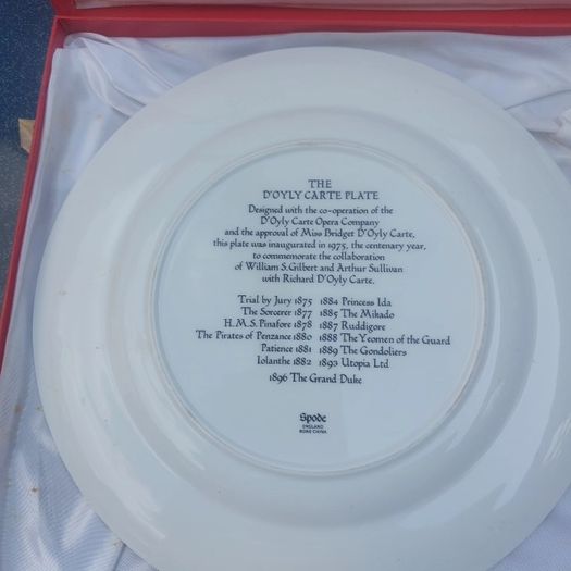 Opera Collectable Spode Plate Depicting Gilbert and Sullivan characters