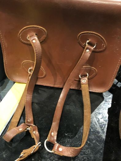 school bag leather Vintage