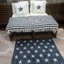 Ex display 100cm x 158cm distressed french navy and off white outdoor/indoor star rug Image 6