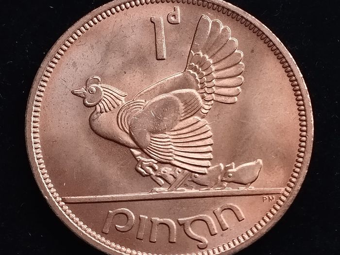 Ireland - 1968 - 1 Penny - Hen with Chicks - KM.11 - [274]
