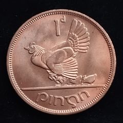 Ireland - 1968 - 1 Penny - Hen with Chicks - KM.11 - [274]