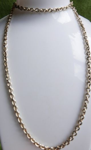 Vintage Sterling Silver 925 Cable Chain Link Necklace Length 24" - 23,07g