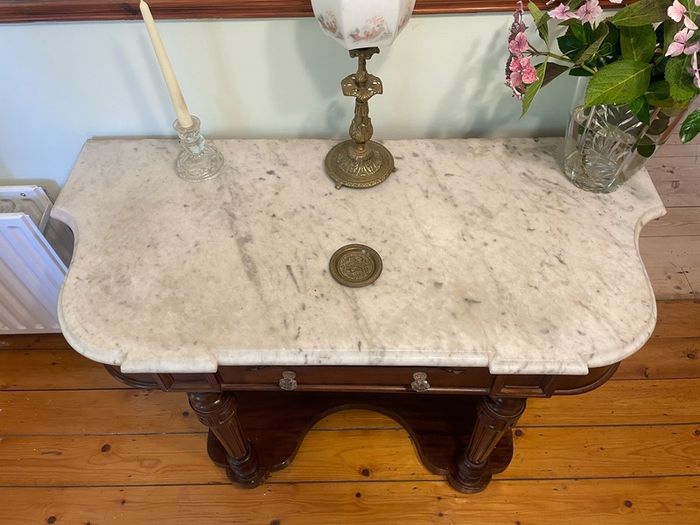 Antique Marble Top Console / Hall Table