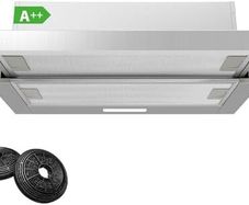 Telescopic Cooker Hood 60cm 370m/h Built-in Extractor Hood 600mm with LED Light 2 Speeds Integrated Kitchen Extractor Fan