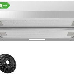 Telescopic Cooker Hood 60cm 370m/h Built-in Extractor Hood 600mm with LED Light 2 Speeds Integrated Kitchen Extractor Fan