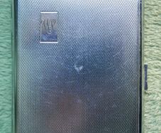 Vintage Colibri Monopol Cigarette Case and lighter. Silver Plated metal. Petrol. 1950's