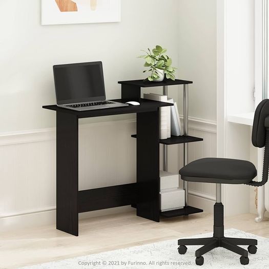 NEW SALE | Efficient Home Laptop Notebook Computer Desk, Study Desk, Writing Desk, Dark Walnut