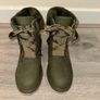 New Lee Cooper Khaki Green Ankle Boots with Faux Fur Collar - Size UK 5 Image 3