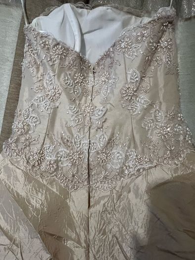 Champagne Wedding Dress & Swarovski Crystal Veil