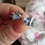 blue crystal star earrings 925 Image 5