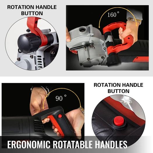 Wall Chaser, 34 mm Cutting Depth Wall Cutting Machine 2500W Wall Groove Cutting Machine 38 mm Cutting Width Wall Slotting Machine With 5 Saw Blades 115 mm Diameter 6300r/Min with Infrared Ray