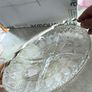 Vintage Silverplate Serving Tray Food Basket Dish, Divided Glassto 4 Section Insert Image 2