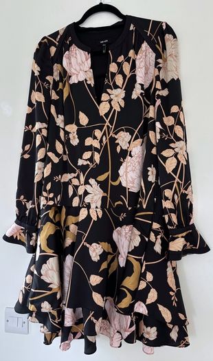 ME+EM Romantic Rose Print Dress
