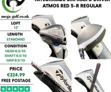 Taylormade Sim Max D Driver / 12 Degree / Atmos Red 5-R Regular