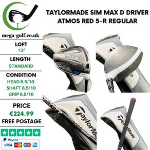 Taylormade Sim Max D Driver / 12 Degree / Atmos Red 5-R Regular