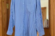 Lefties (Zara Group) Blue &amp; White Stripe Oversize Shirt UK 14