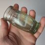 159 - Set of 2 Older Vintage Sea Glass Decorative Collectible Cork Top Pecks Meat Jars Image 3