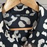 Zara silky black-nude print shirt (S) Image 3