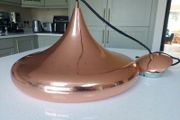 Copper pendant ceiling light. Lovely shape.