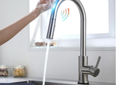 BRAND NEW Smart Touch Kitchen Faucets Crane For Sensor Kitchen Water Tap Sink Mixer Rotate Touch Faucet Sensor Water Mixer KH-1005