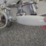 Retro bath mixer with handheld shower head. Image 2