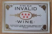 Vintage fine old Invalid wine label