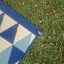 long blue cream runner rug Image 4