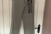bottoms jacket wills grey with side stripe &amp; pockets size 10
