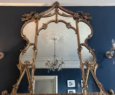 Large Antique Rococo Overmantel Mirror, Giltwood Statement Piece (150cm)