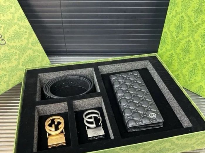 GCC leather clutch belt set
