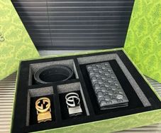 GCC leather clutch belt set