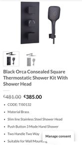 Brand new Thermostatic Shower Kit